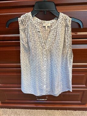 Joie White and Beige Leopard Print Top